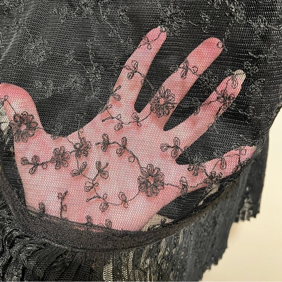 🚫SOLD🚫 Vintage Betsey Johnson Mesh & Lace Floral Dress - Picture 6 of 6